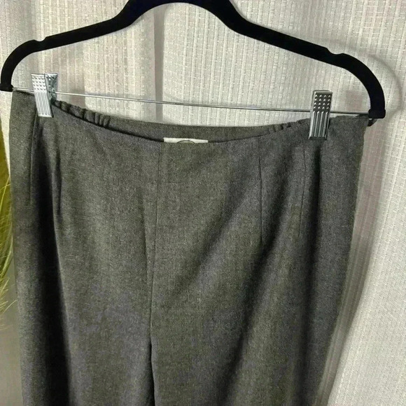 Talbots Women’s 12W Gray Wool Trousers Side Zip Wide Leg Made In Italy Pants - Picture 2 of 13